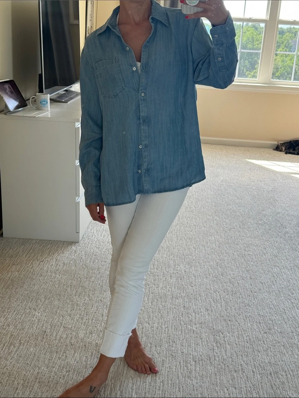 Vineyard Vines Light Blue Denim Button-Down Shirt - Picture 3 of 6